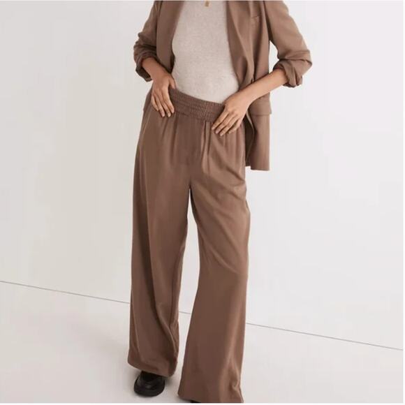 MADEWELL | Taupe Pull-On Carley Wide-Leg Pants in Softdrape | Size Extra Large - Picture 1 of 7